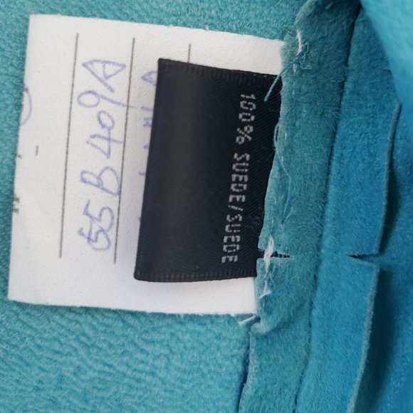 Genuine Lightweight Turquoise Suede Jacket, 8 - Picture 7 of 8